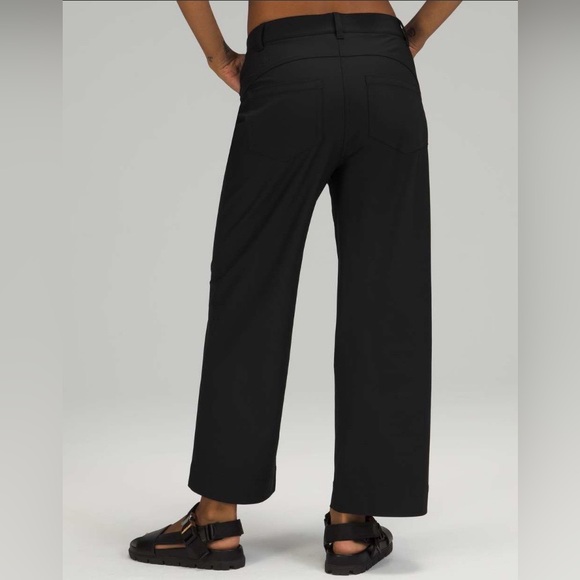 lululemon athletica Pants - Lululemon City Sleek 5 Pocket Wide-Leg High Rise 7/8 Length Pant Black Size 29